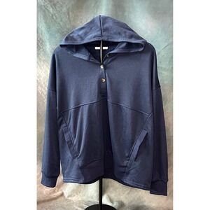 STACCATO Mens Navy Blue Hoodie‎ Sweatshirt Button Pockets Size Small